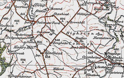 Old map of Roughsike in 1925