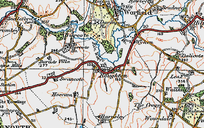Old map of Burcote Ho in 1921