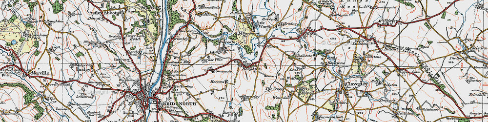 Old map of Burcote Ho in 1921