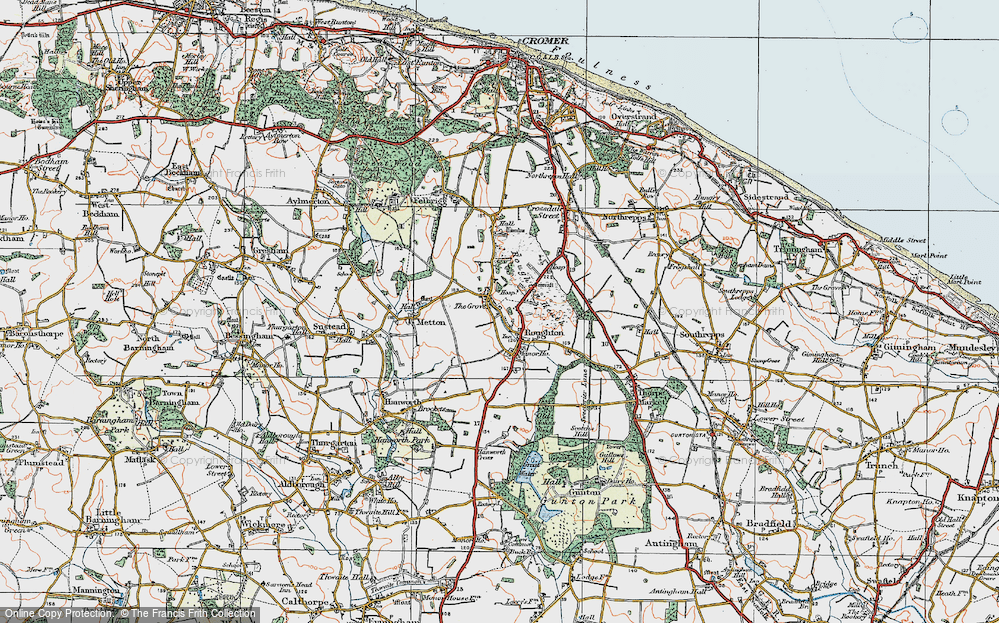 Old Map of Roughton, 1922 in 1922