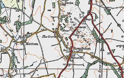 Old map of Roughton in 1922