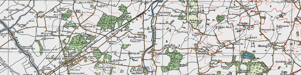Old map of Roughton in 1923