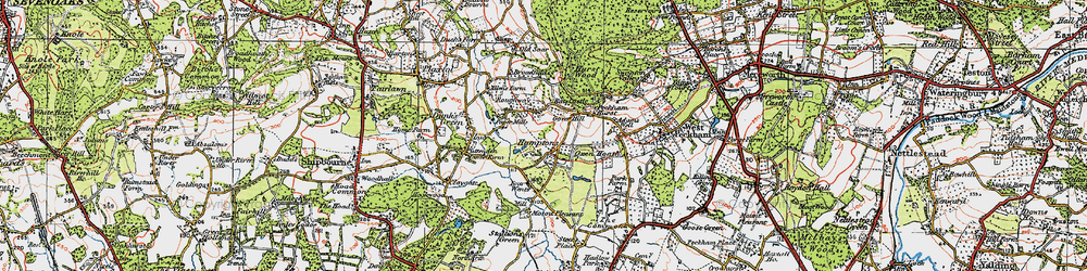 Old map of Roughway in 1920