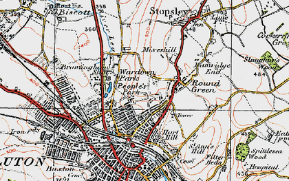 Old map of Round Green in 1920
