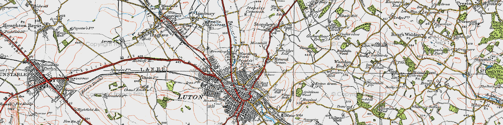 Old map of Round Green in 1920