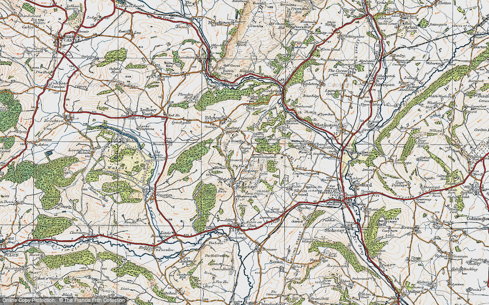 Old Map of Round Oak, 1920 in 1920