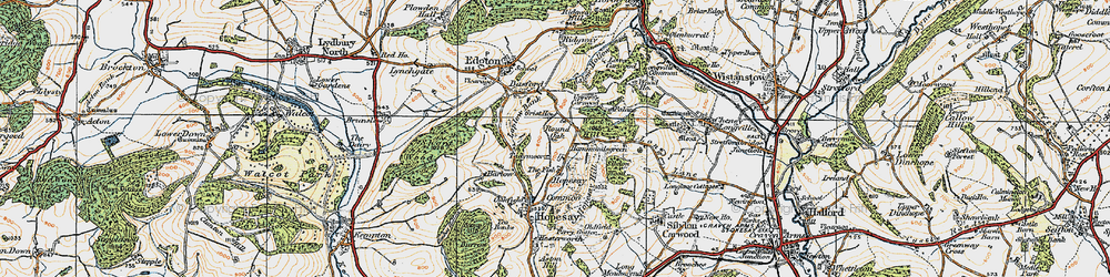 Old map of Round Oak in 1920