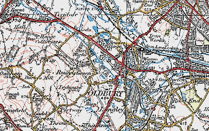 Old map of Round's Green in 1921