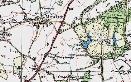 Old map of Round Spinney in 1919