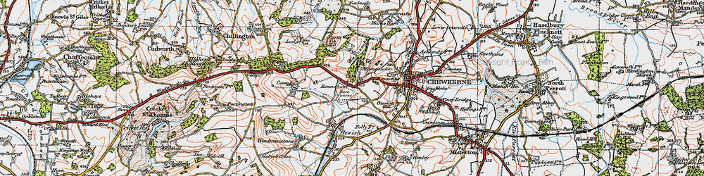 Old map of Roundham in 1919