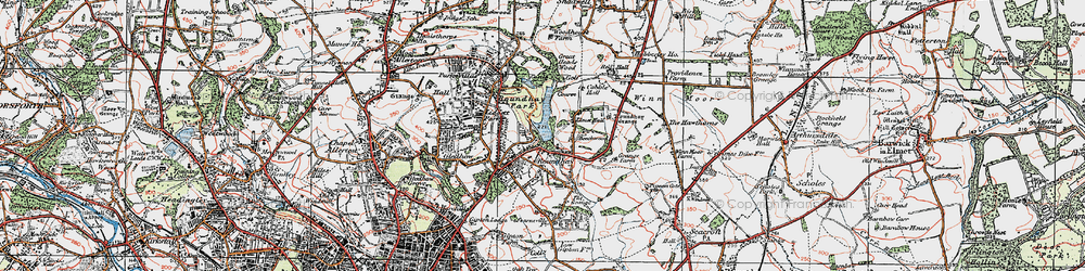 Old map of Roundhay in 1925
