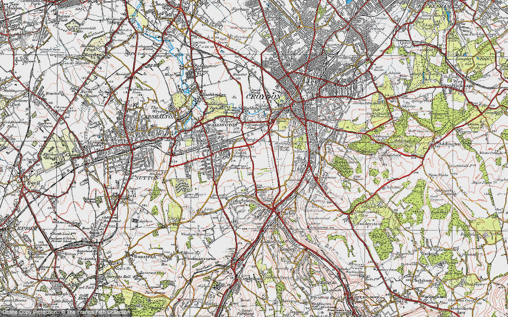 Old Map of Roundshaw, 1920 in 1920