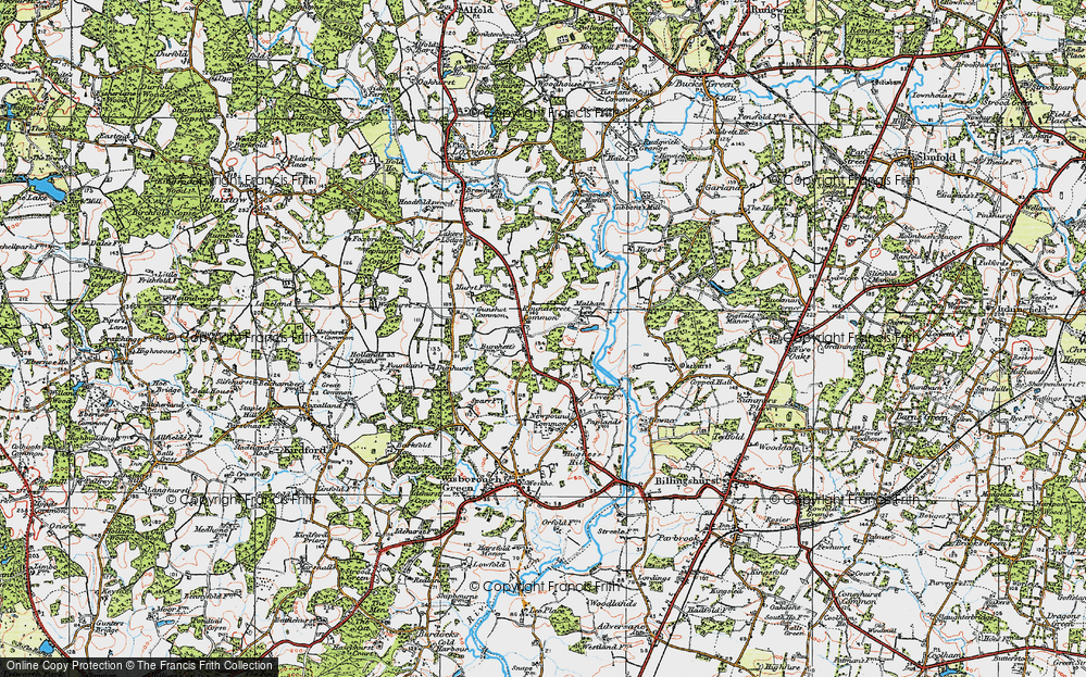 Old Map of Roundstreet Common, 1920 in 1920