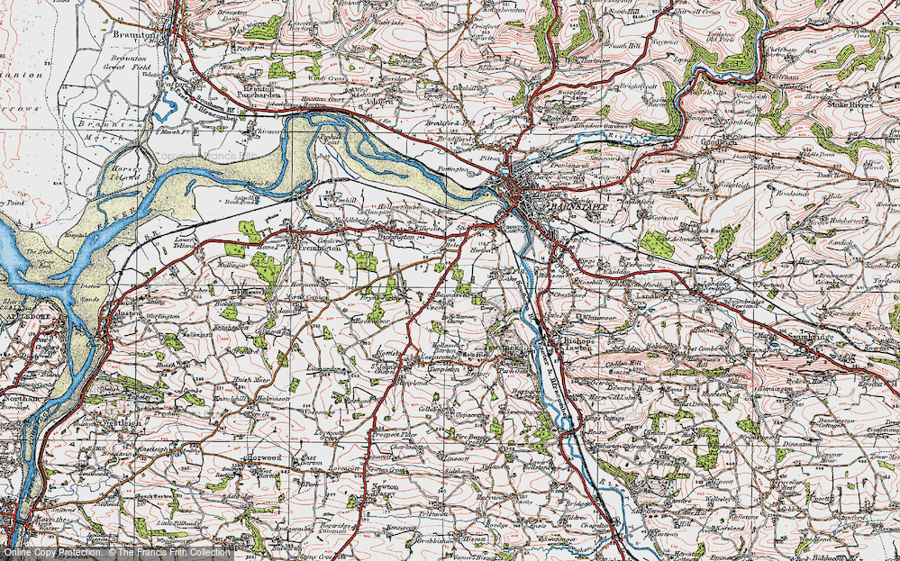 Old Map of Roundswell, 1919 in 1919