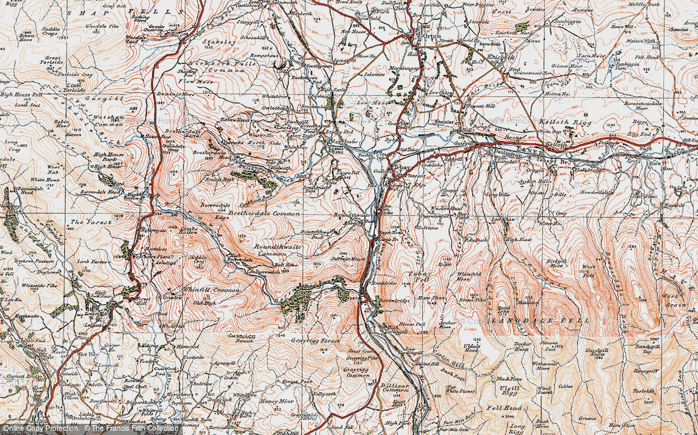 Old Map of Historic Map covering Belt Howe in 1925