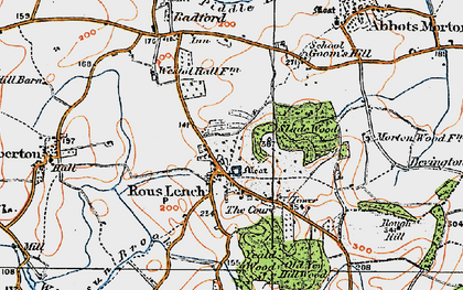 Old map of Rous Lench in 1919