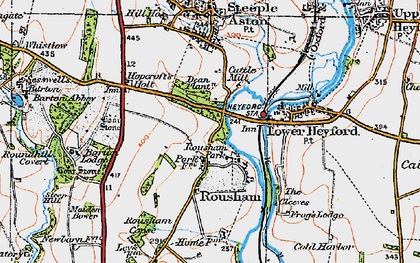 Old map of Rousham in 1919