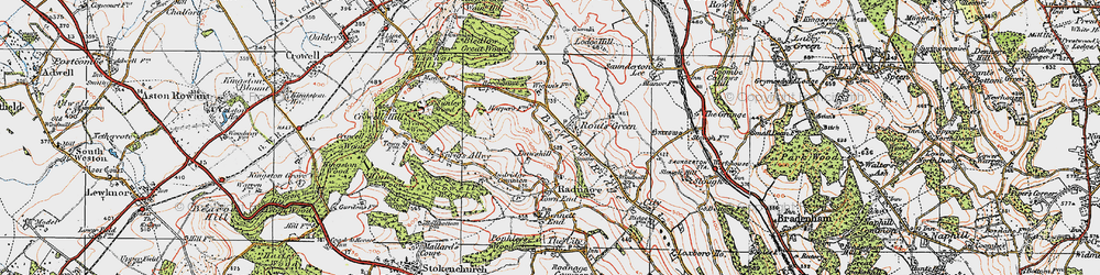 Old map of Rout's Green in 1919