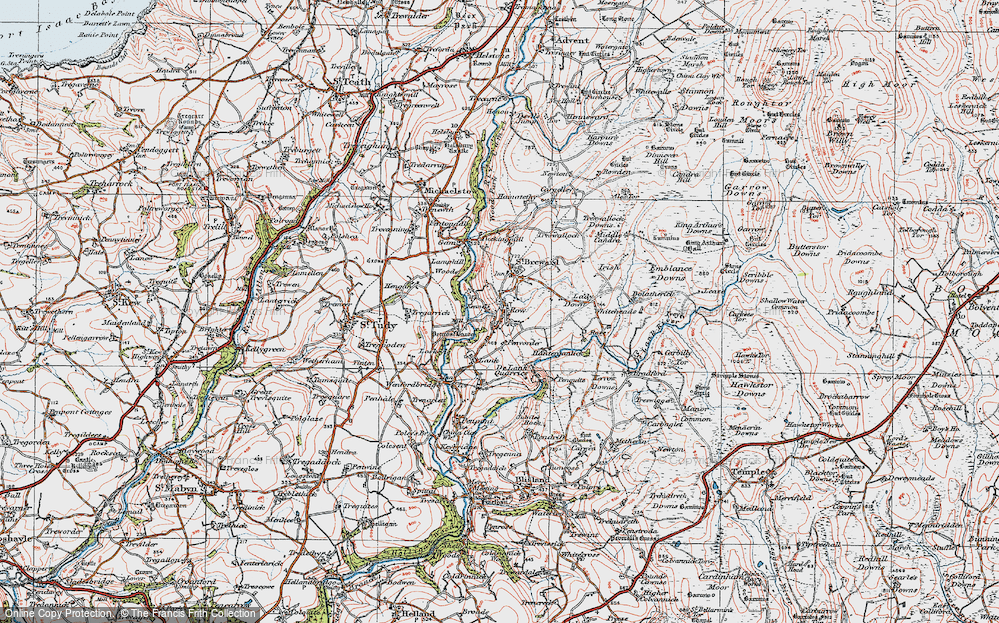 Old Map of Row, 1919 in 1919