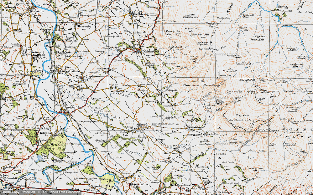 Old Map of Row, 1925 in 1925