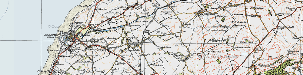 Old map of Row Brow in 1925