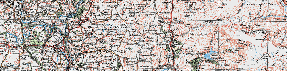 Old map of Rowarth in 1923
