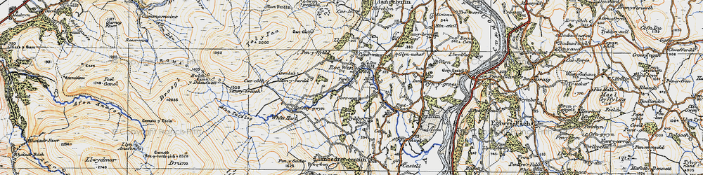 Old map of Afon Tafolog in 1922