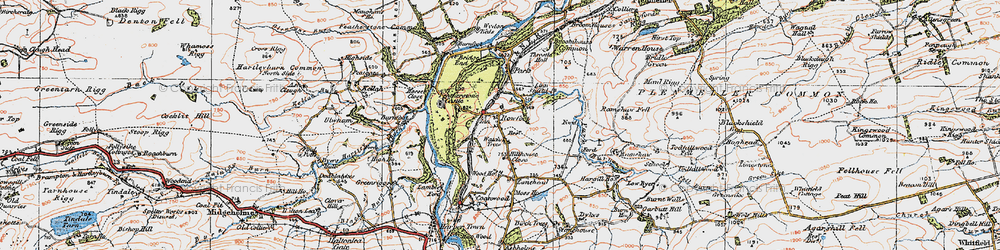 Old map of Rowfoot in 1925