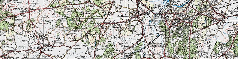 Old map of Rowhill in 1920