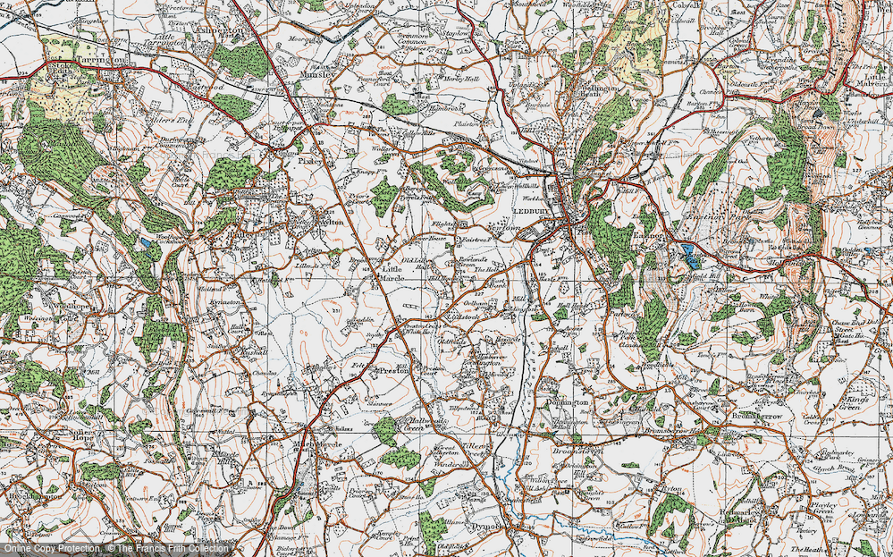 Old Map of Rowland's Green, 1920 in 1920