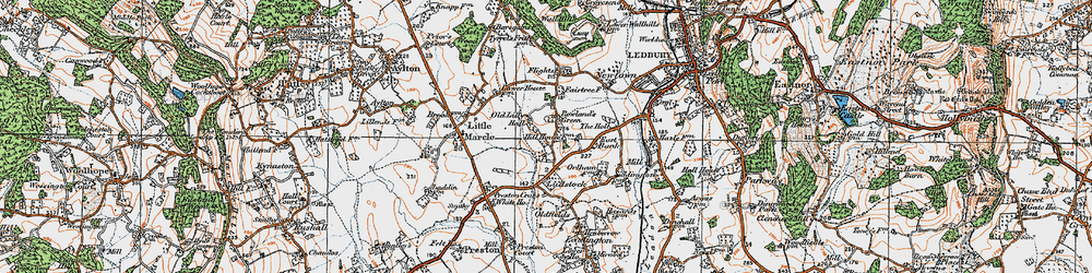 Old map of Rowland's Green in 1920