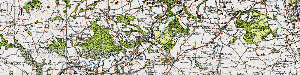 Old map of Rowlands Gill in 1925