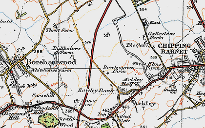 Old map of Rowley Green in 1920