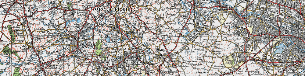 Old map of Rowley Regis in 1921