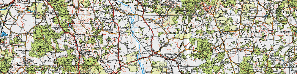 Old map of Rowly in 1920