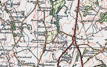 Old map of Rownall in 1921