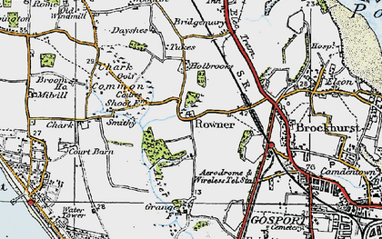 Old map of Rowner in 1919