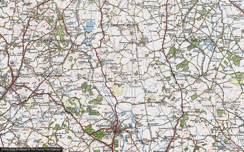 Old Map of Rowney Green, 1919 in 1919