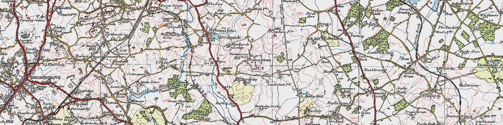 Old map of Rowney Green in 1919