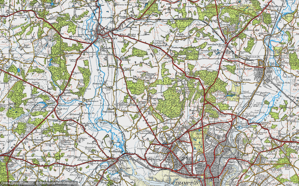 Old Map of Rownhams, 1919 in 1919