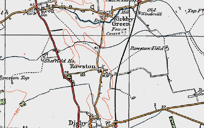 Old map of Rowston in 1923