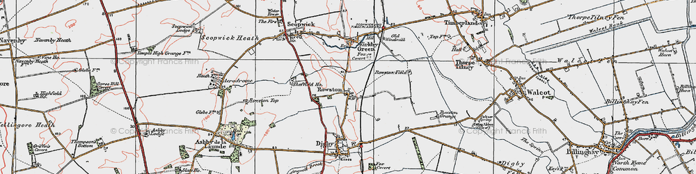 Old map of Rowston in 1923