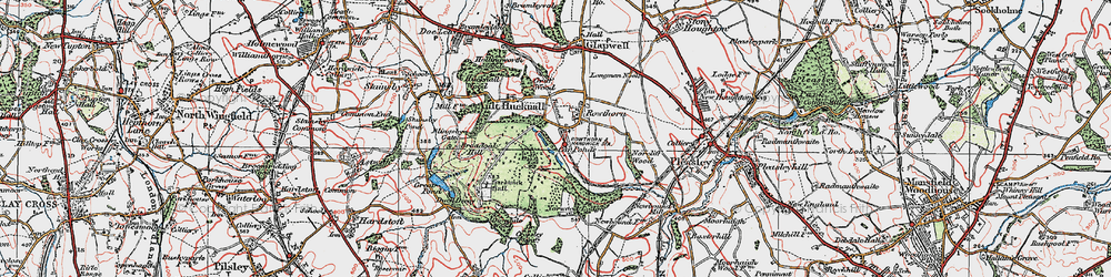 Old map of Rowthorne in 1923