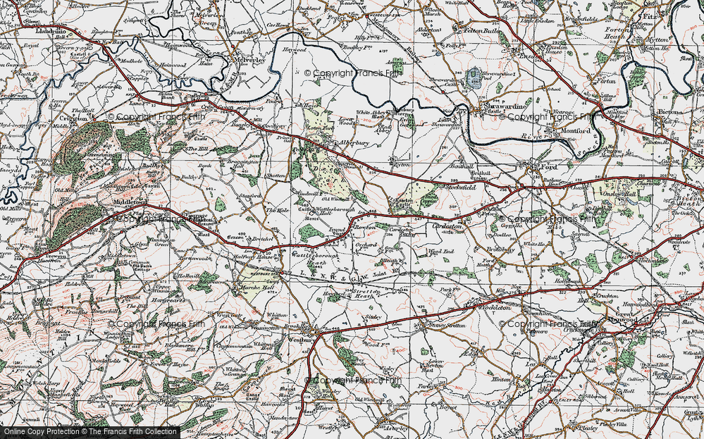 Old Map of Rowton, 1921 in 1921