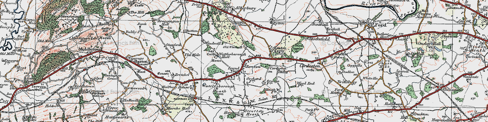 Old map of Rowton in 1921