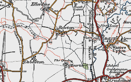 Old map of Rowton in 1921