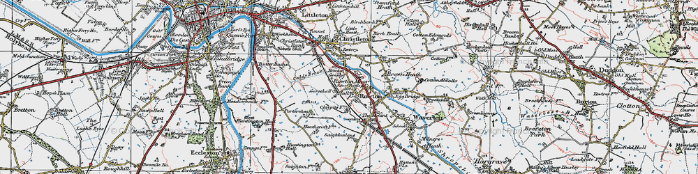 Old map of Rowton in 1924