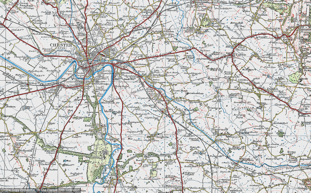 Old Map of Rowton Moor, 1924 in 1924