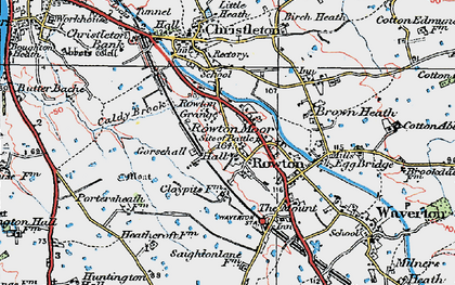 Old map of Rowton Moor in 1924