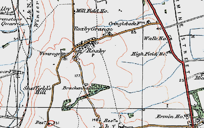 Old map of Roxby in 1924